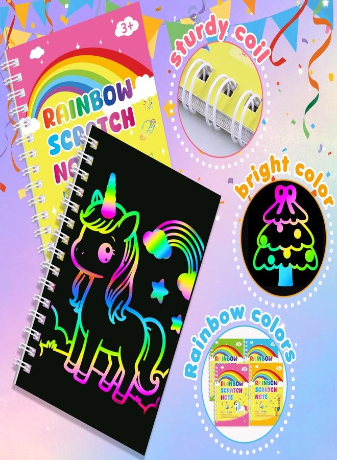 Elover Scratch Art Party Favors for Kids 24 Pack Rainbow Scratch Notebooks Birthday Goodie Bag Stuffers Classroom Prizes Bulk Craft Supplies Return Gifts for Girls & Boys Ages 3-12 Kids Christmas Gifts - Image 3